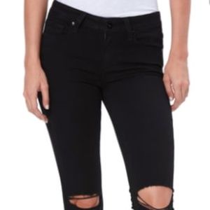 Paige Verdugo Crop Jeans Black Distressed